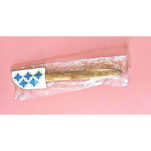 The Pioneer Woman Large 12" Silicone Spatula Keepsake Floral Pattern WoodHandle - Picture 1 of 5